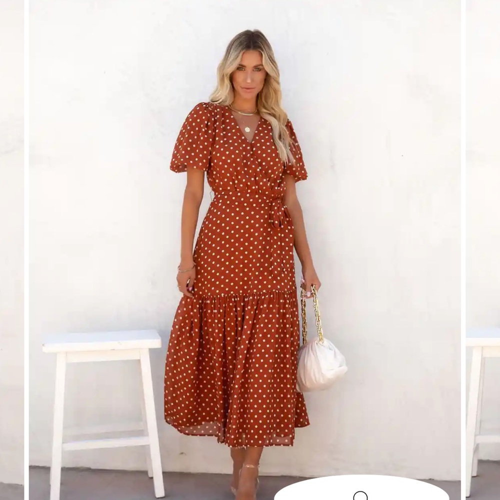 Vici polka dot midi dress. NEVER WORN. I bought it for $78.